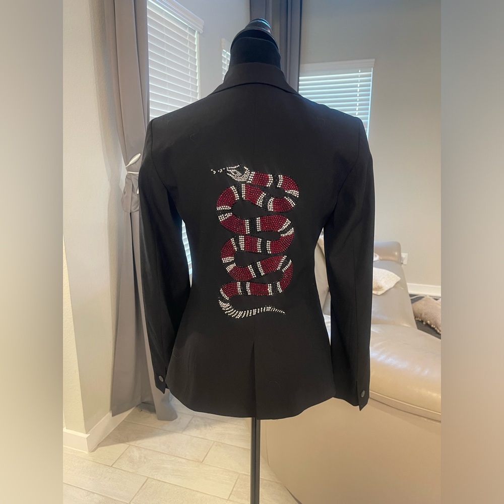 HIPCHIK women's crystal snake blazer in black US 2